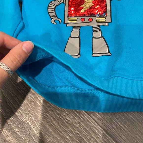Kidgets Blue robot hoodie with changing sequine pattern size 24 Month kids - Picture 7 of 8